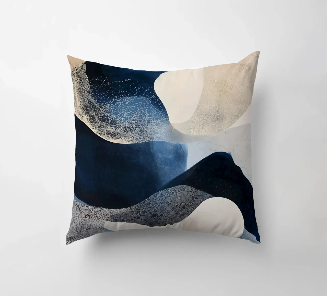 Forme astratte blu due cuscino da LaylaOzHome