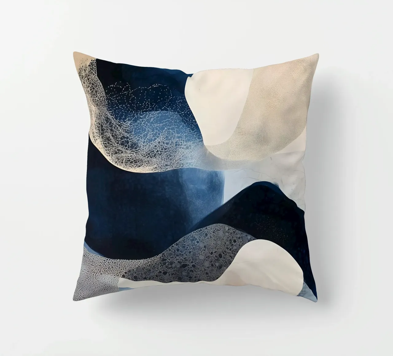 Forme astratte blu due cuscino da LaylaOzHome