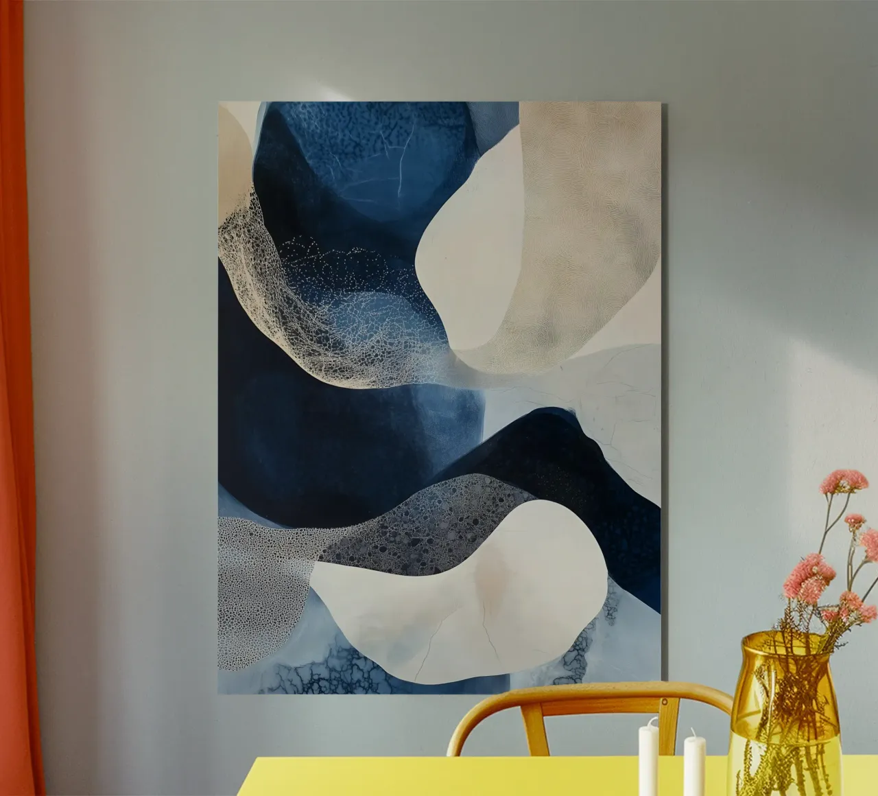 Forme astratte blu due alluminio dibond da LaylaOzHome