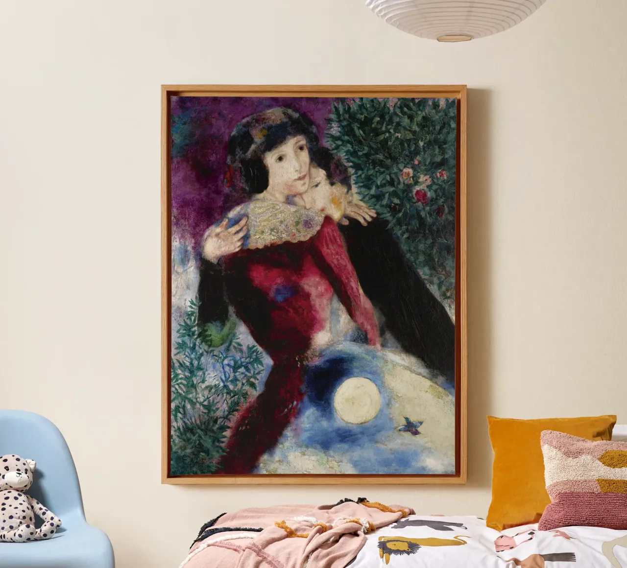 Marc Chagall Die Liebenden Leinwand mit Schattenfugenrahmen von Kunze Gallery