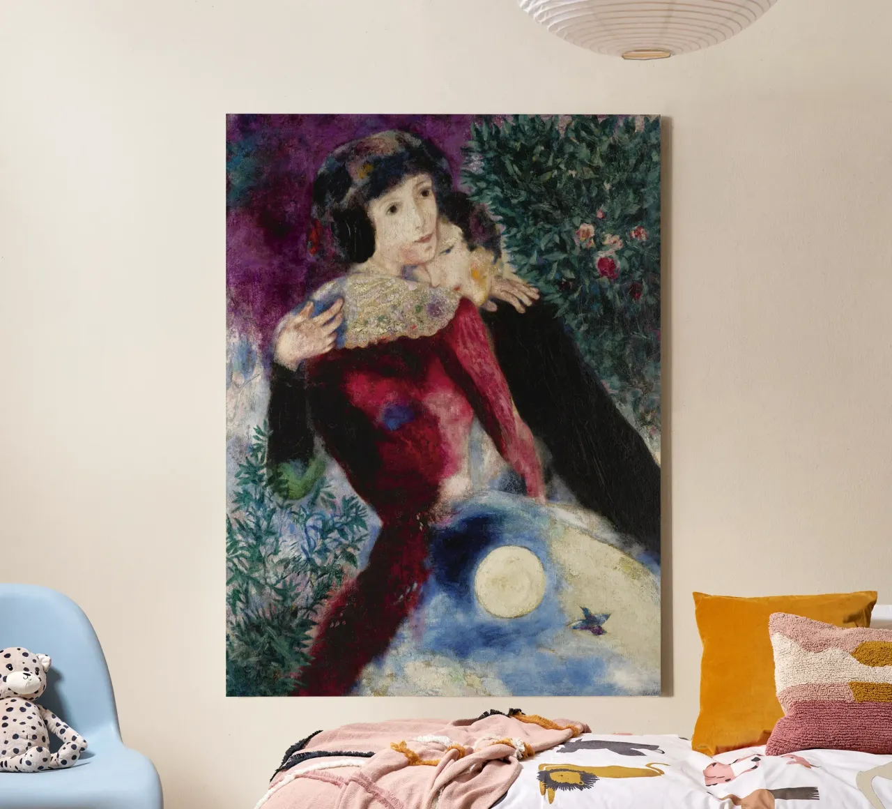 Marc Chagall Die Liebenden Leinwand mit Schattenfugenrahmen von Kunze Gallery