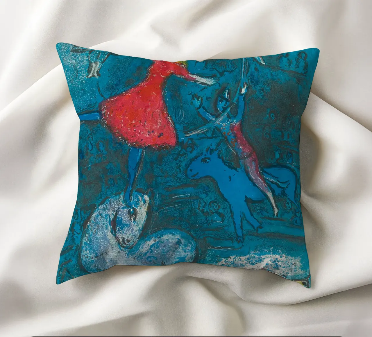 Marc Chagall Il circo, un piatto cuscino da Kunze Gallery