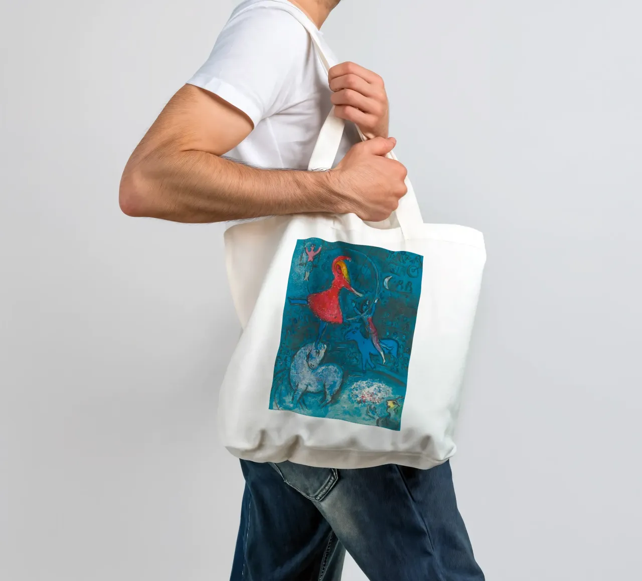 Marc Chagall Il circo, un piatto borsa in juta da Kunze Gallery