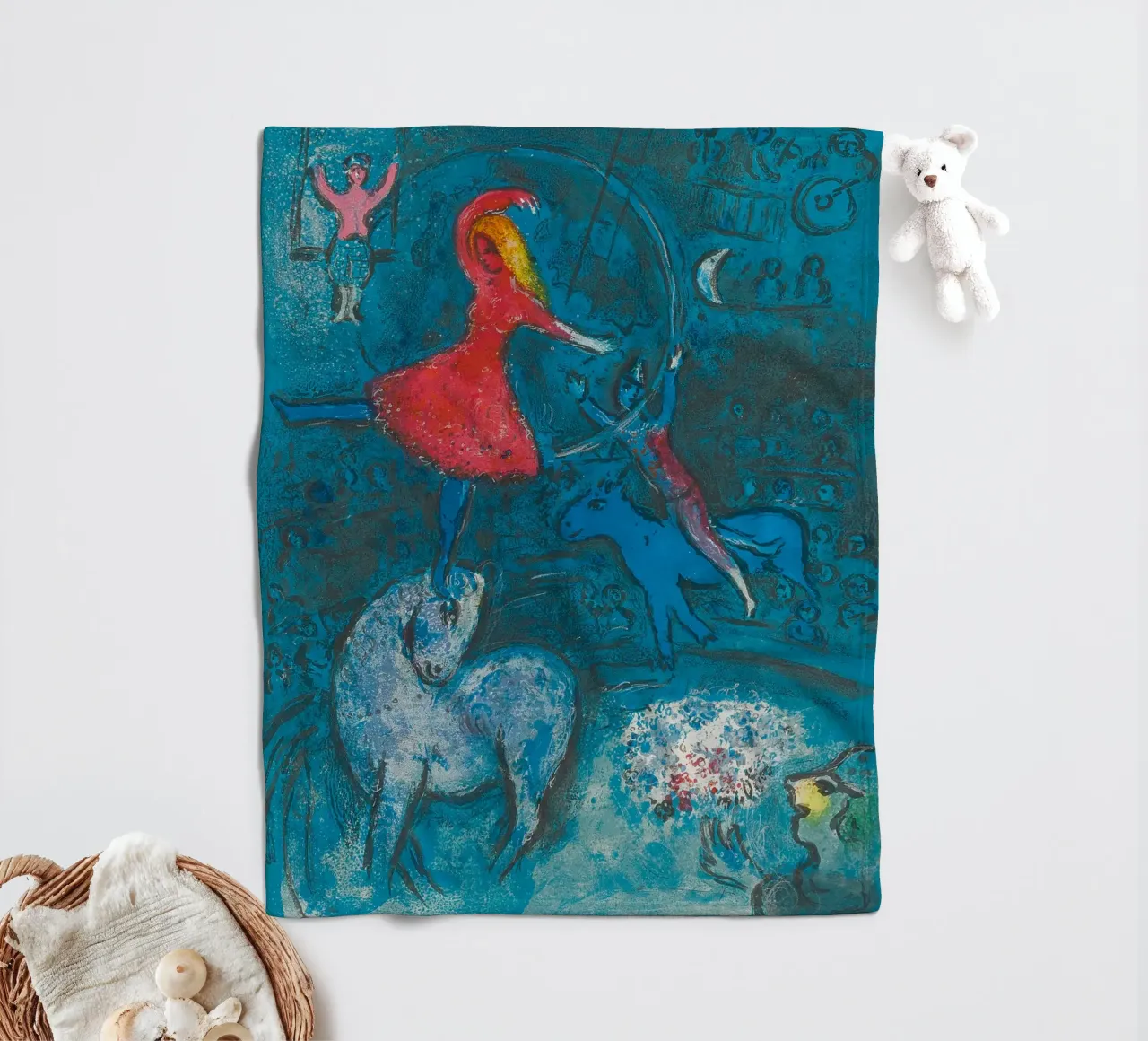 Marc Chagall Il circo, un piatto coperta in pile da Kunze Gallery