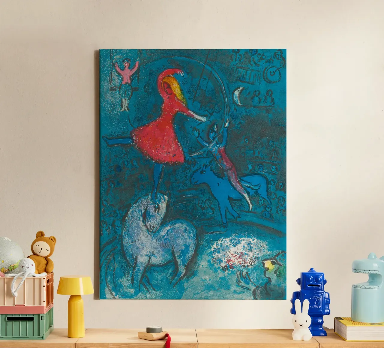 Marc Chagall Il circo, un piatto tela da Kunze Gallery