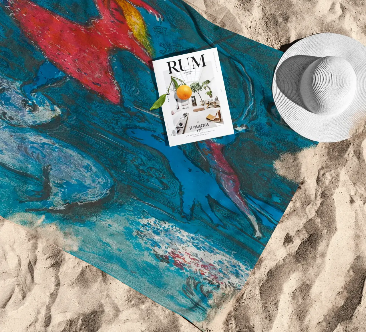 Marc Chagall Il circo, un piatto telo mare da Kunze Gallery