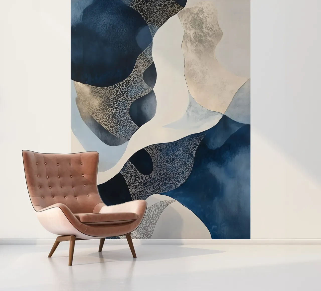 Abstract Blue Shapes three photo wallpaper by LaylaOzHome