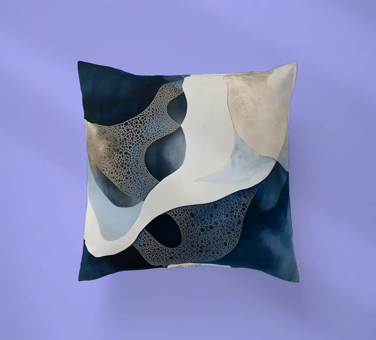Abstract Blue Shapes three decorative cushion by LaylaOzHome