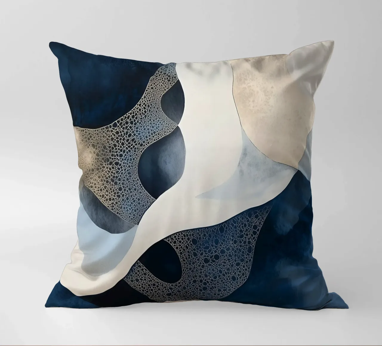 Abstract Blue Shapes three decorative cushion by LaylaOzHome