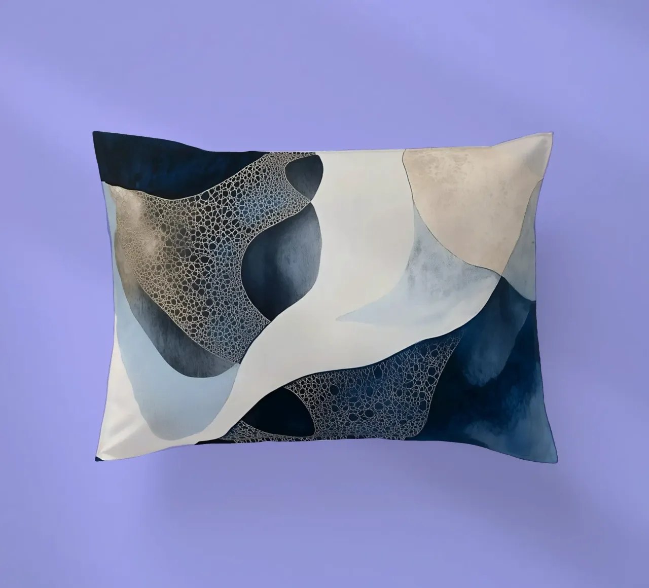 Abstract Blue Shapes three decorative cushion by LaylaOzHome