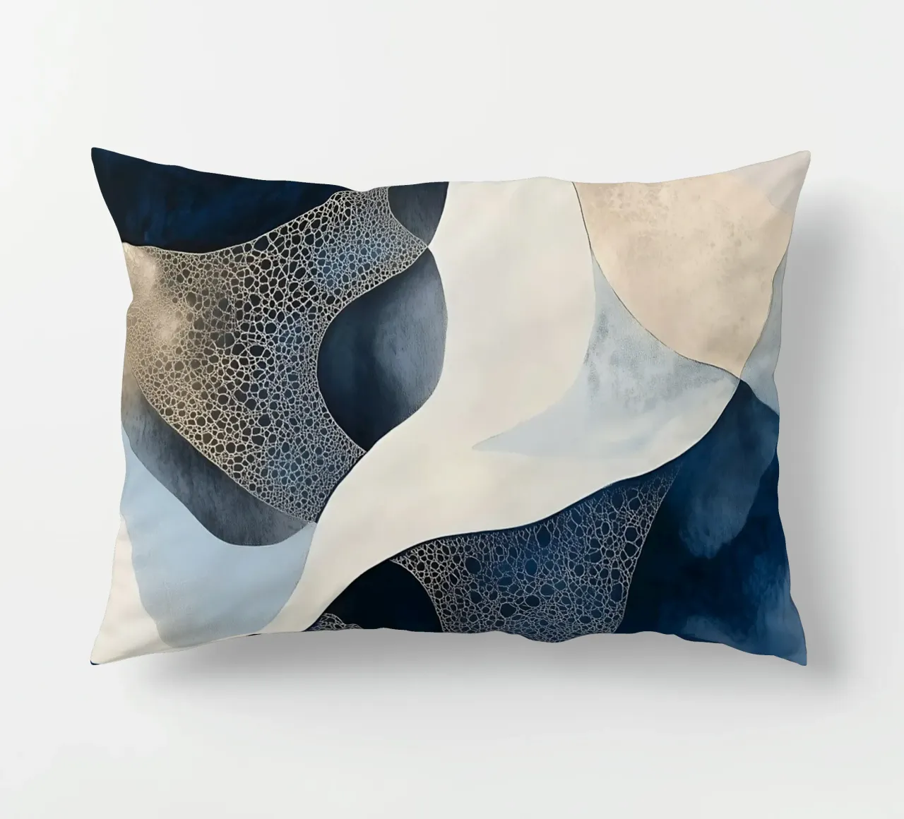 Abstract Blue Shapes three decorative cushion by LaylaOzHome