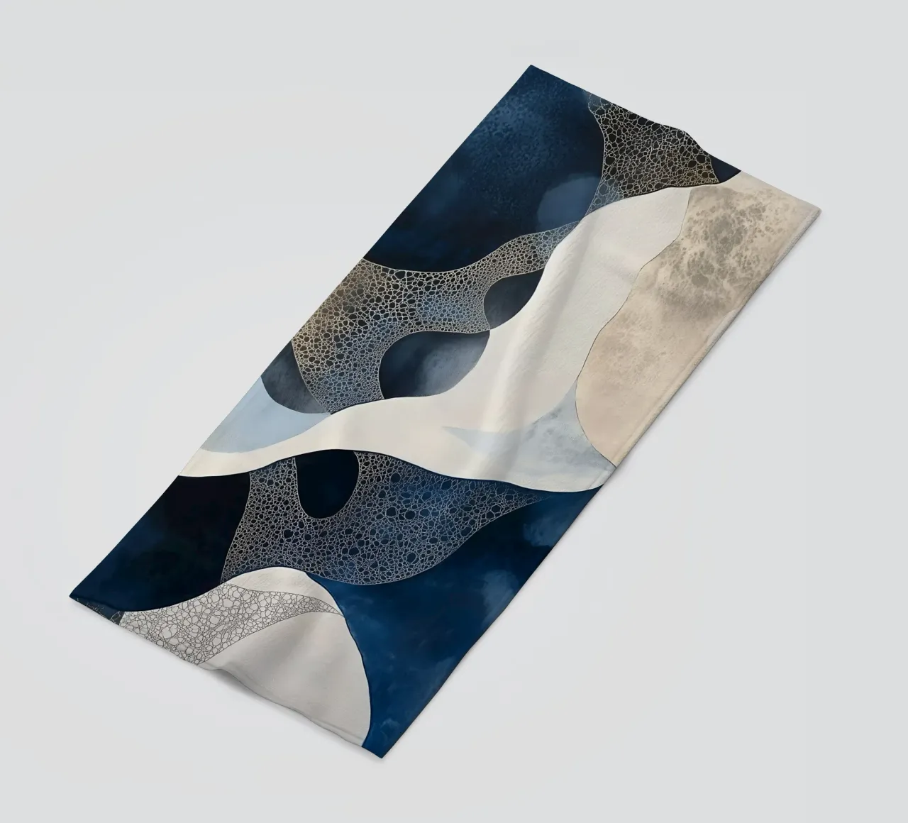 Abstract Blue Shapes three beach towel by LaylaOzHome