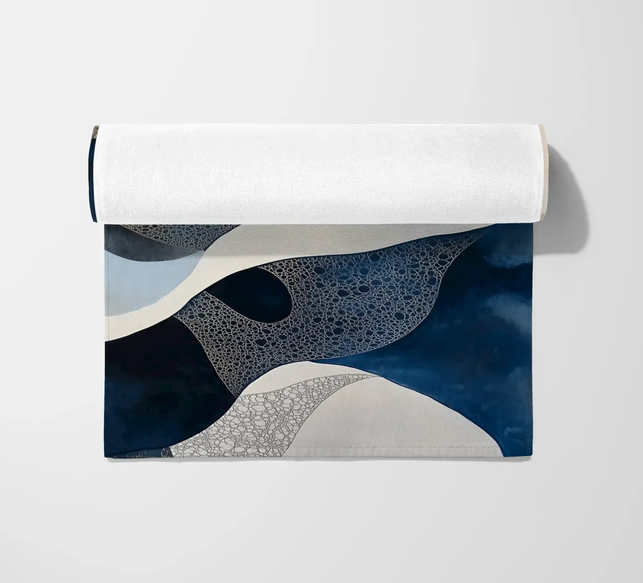 Abstract Blue Shapes three beach towel by LaylaOzHome