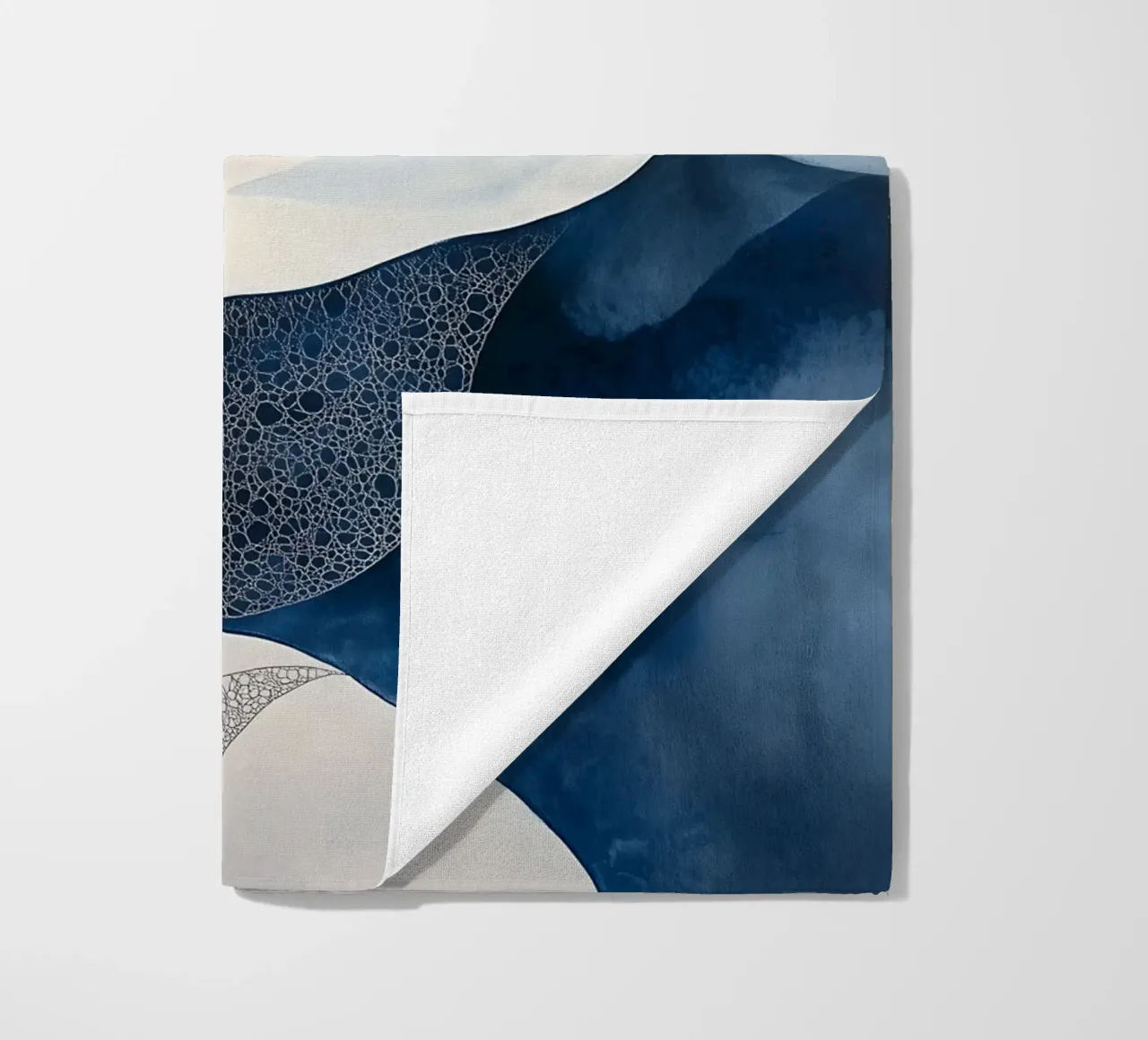 Abstract Blue Shapes three beach towel by LaylaOzHome