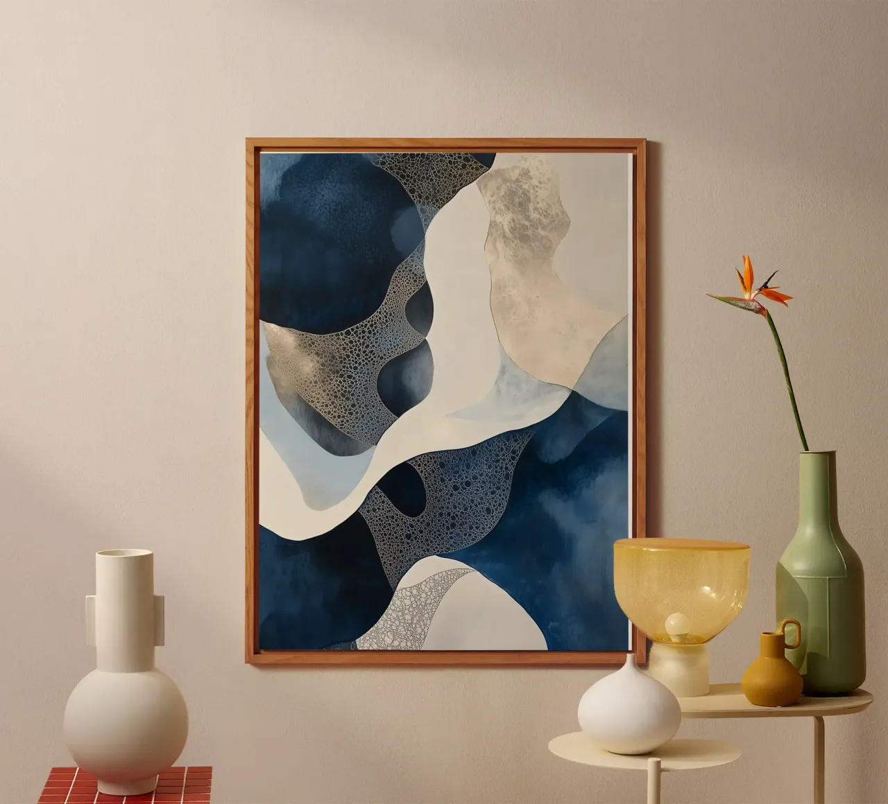 Abstract Blue Shapes three forex plate by LaylaOzHome