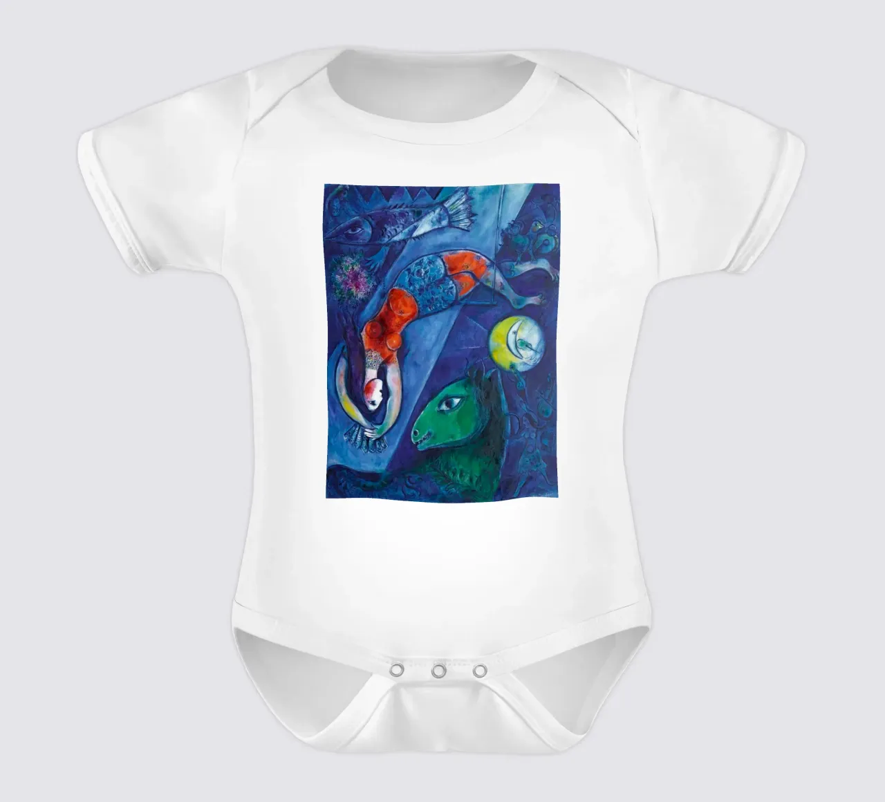 Marc Chagall Der blaue Zirkus Kurzarm Babybody von Kunze Gallery