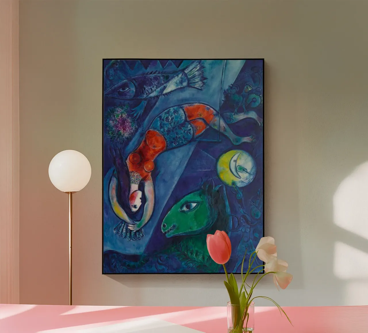 Marc Chagall Il circo blu plexiglass da Kunze Gallery