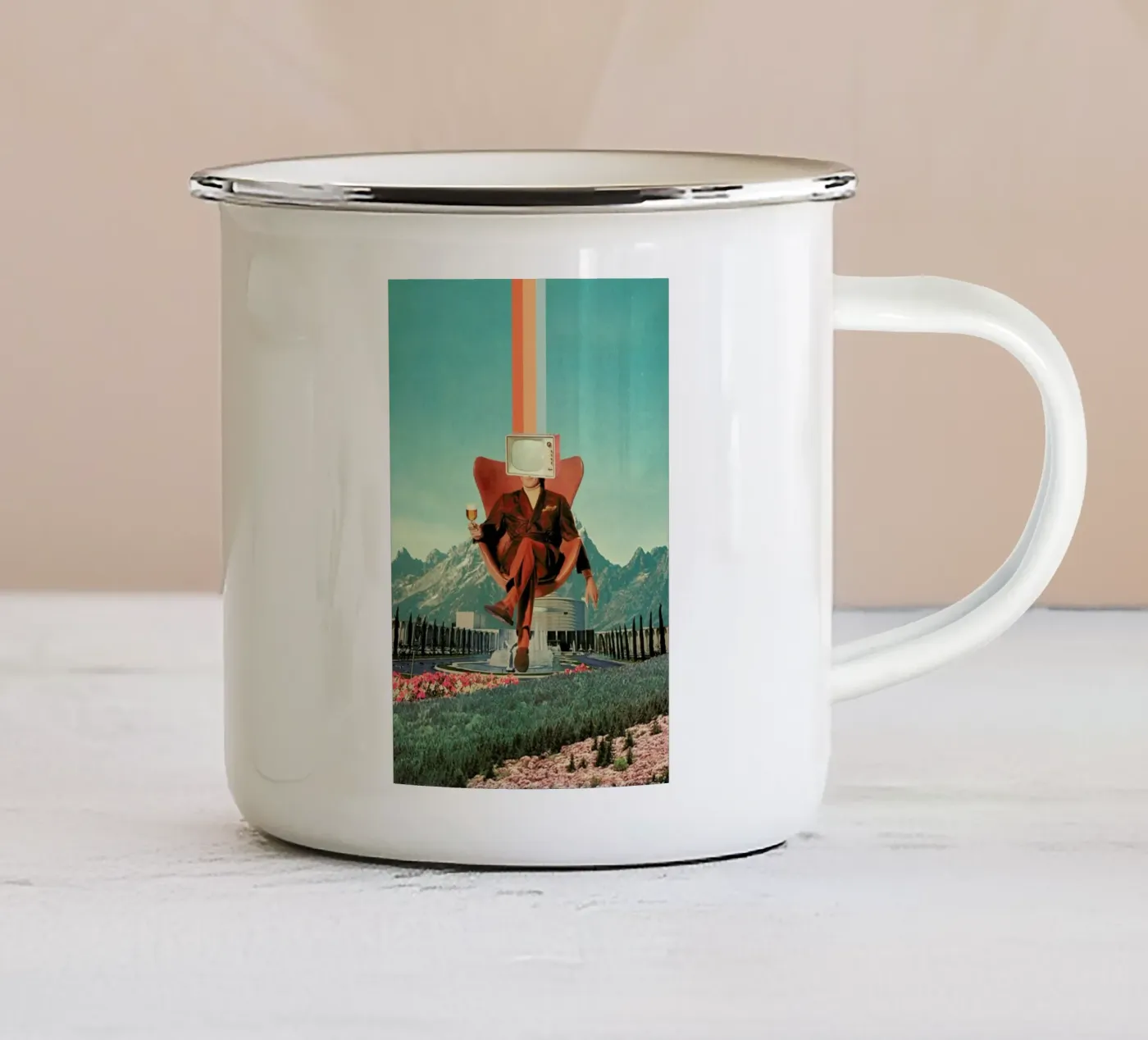 Enemy enamel mug by Frank Moth