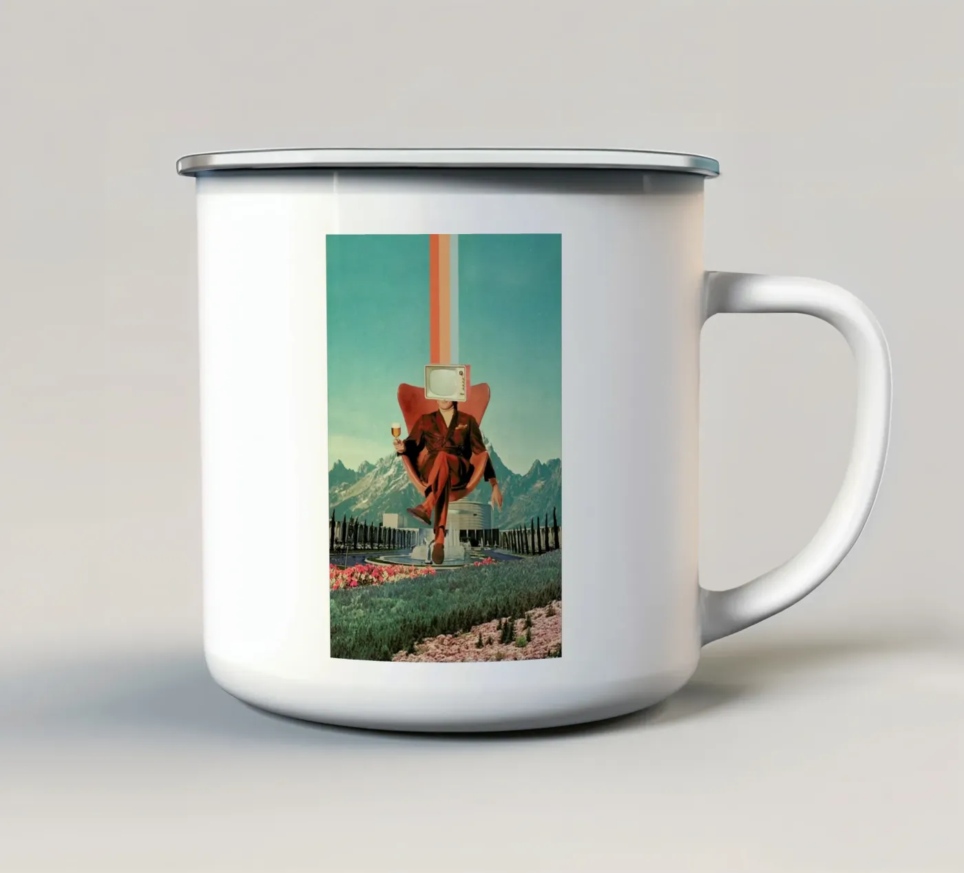 Enemy enamel mug by Frank Moth
