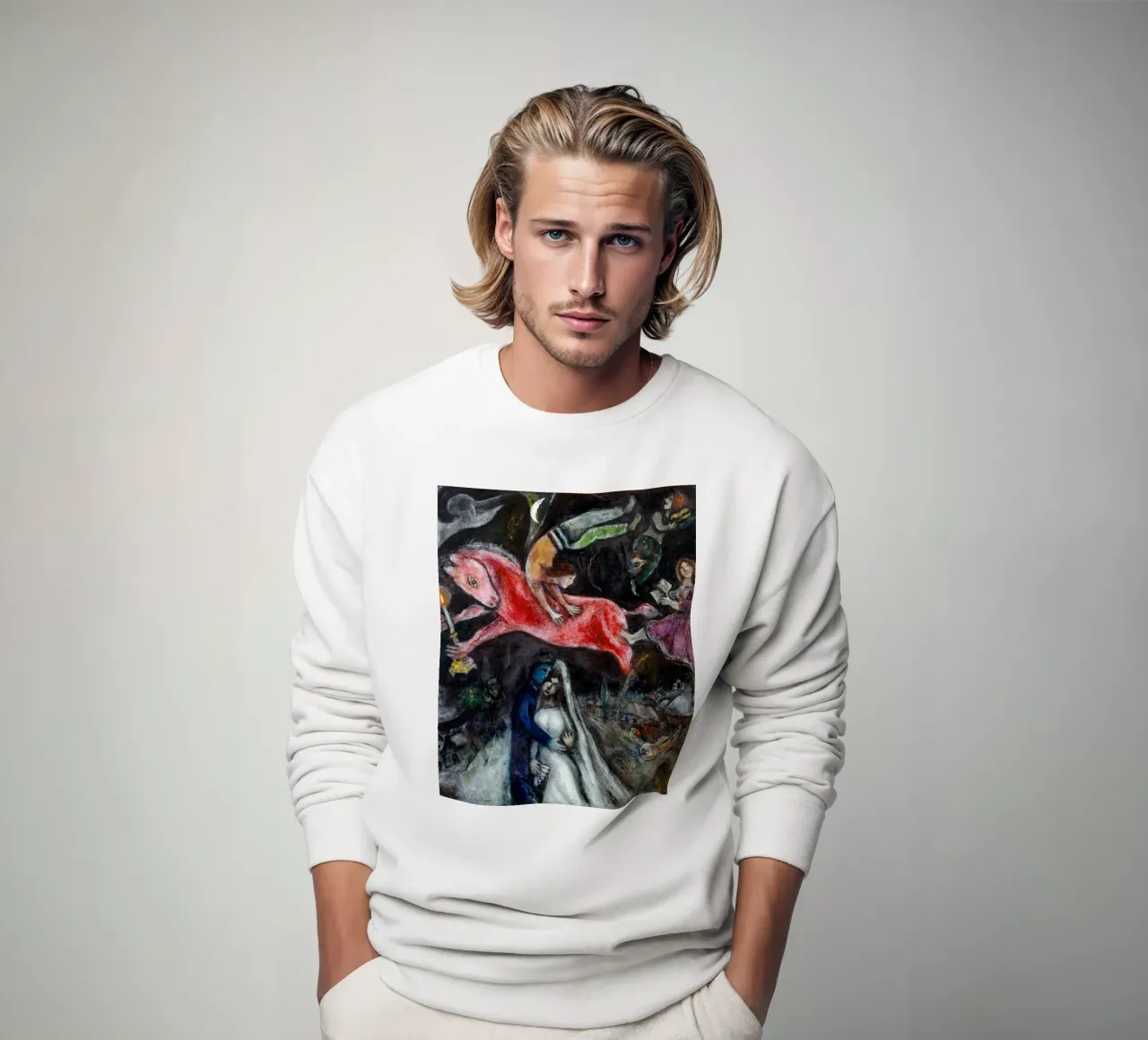 Marc Chagall Un cavallo rosso felpa da Kunze Gallery