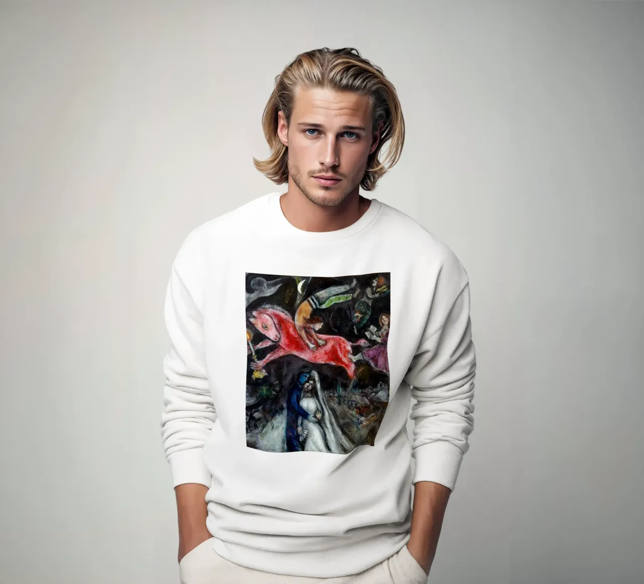 Marc Chagall Ein rotes Pferd Sweatshirt von Kunze Gallery