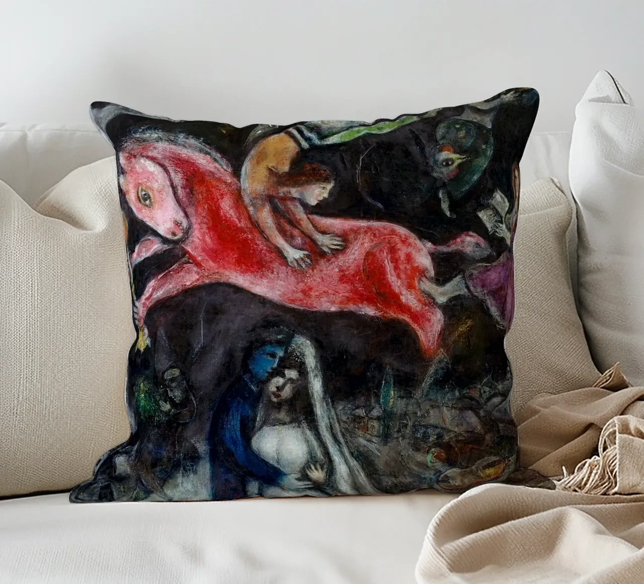 Marc Chagall Un cavallo rosso cuscino da Kunze Gallery