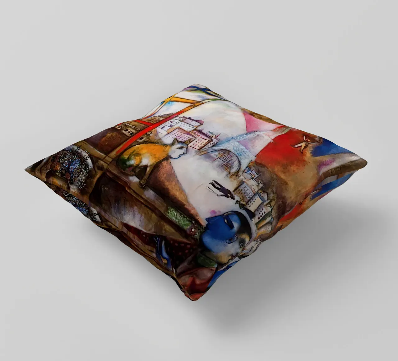 Marc Chagall Paris Through The Window decorative cushion by Kunze Gallery