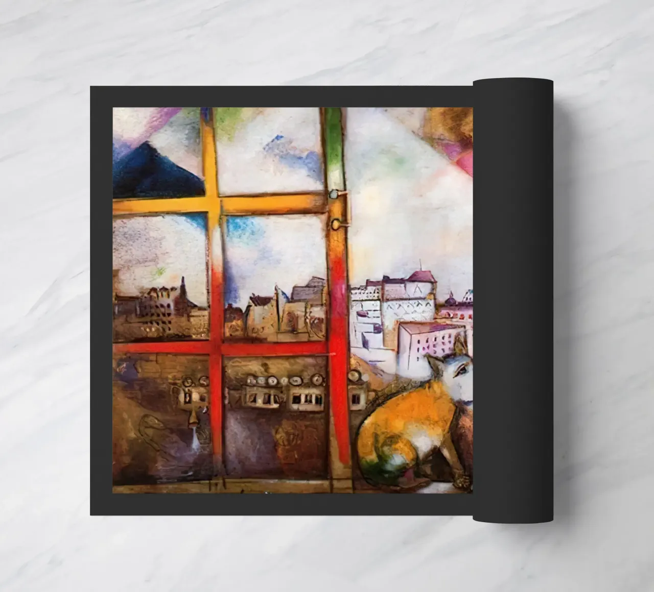 Marc Chagall Paris Through The Window doormat by Kunze Gallery