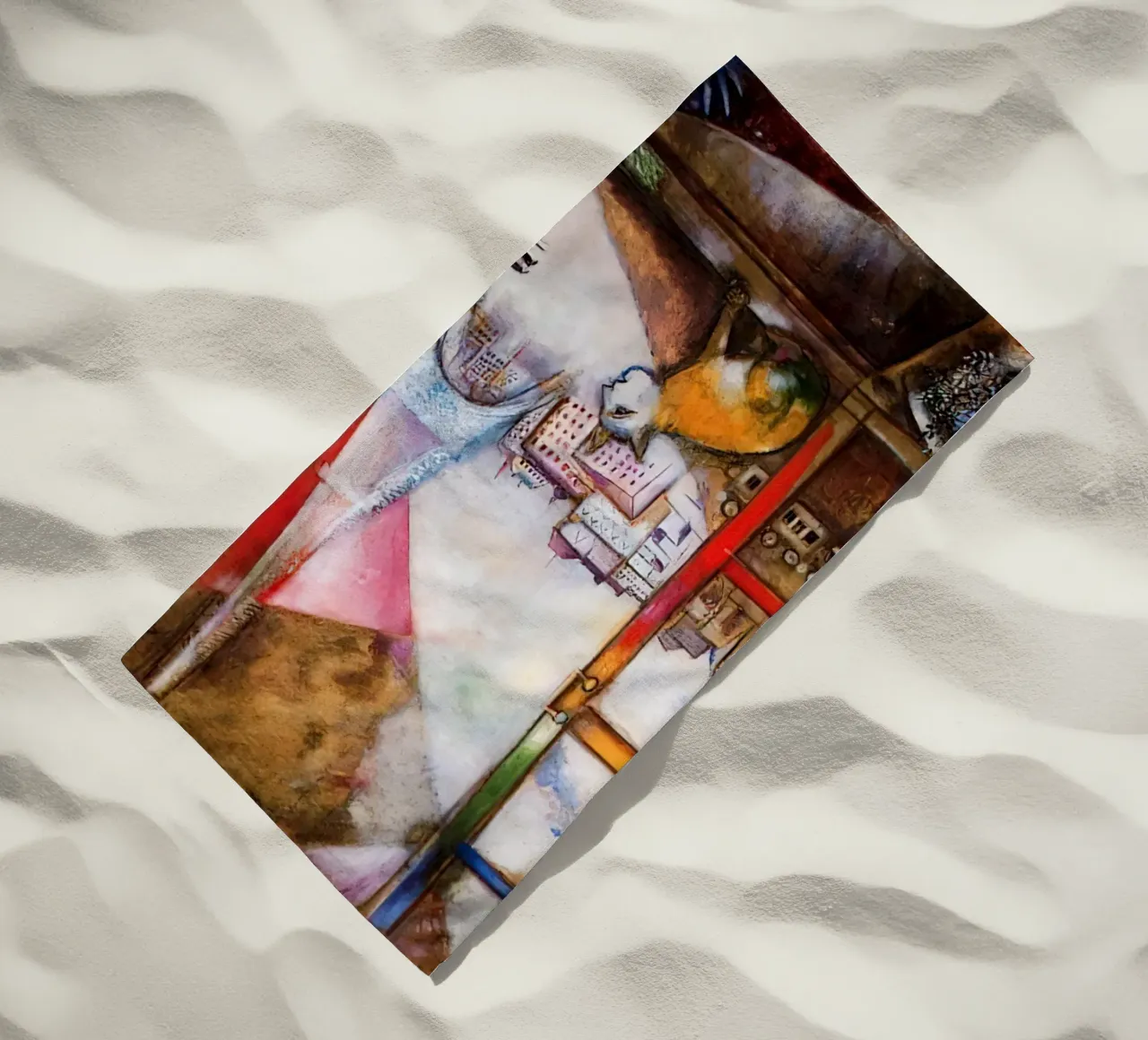 Marc Chagall Paris Through The Window beach towel by Kunze Gallery
