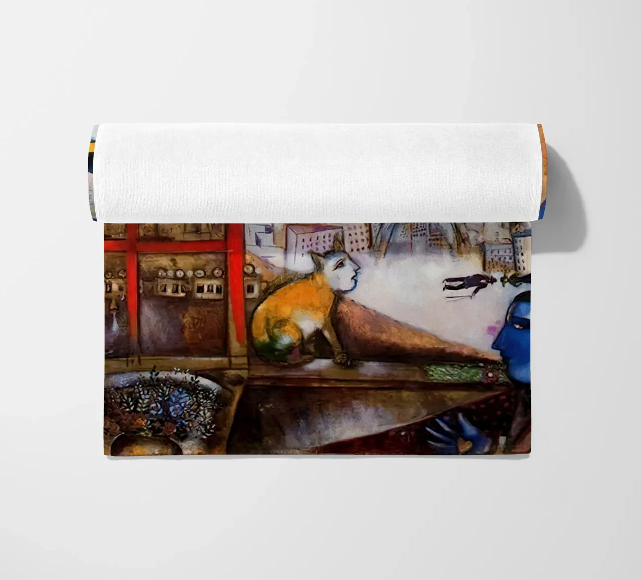 Marc Chagall Paris Through The Window beach towel by Kunze Gallery