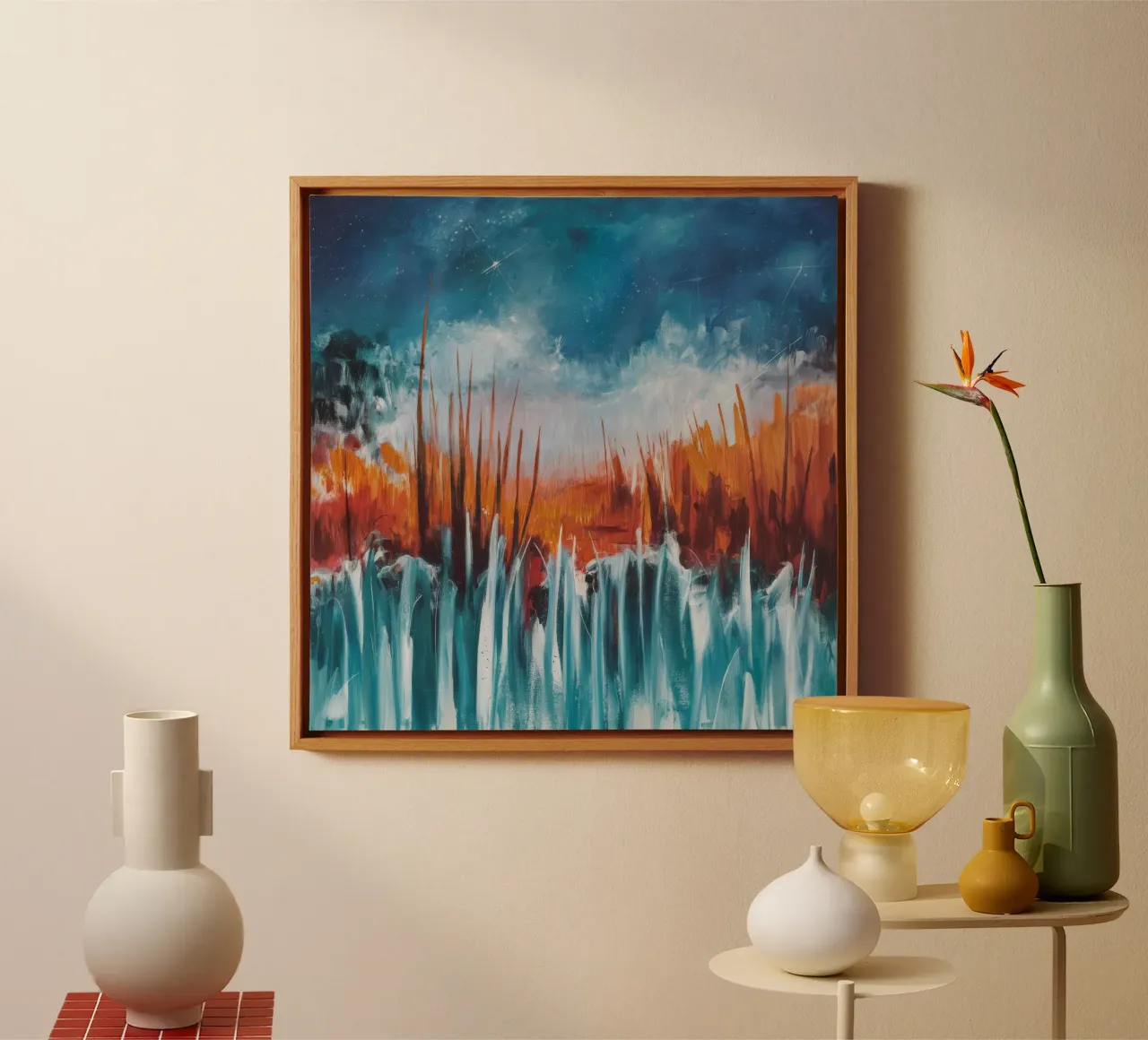 Cosmic Marshfire Pulse canvas by Solestice Strokes