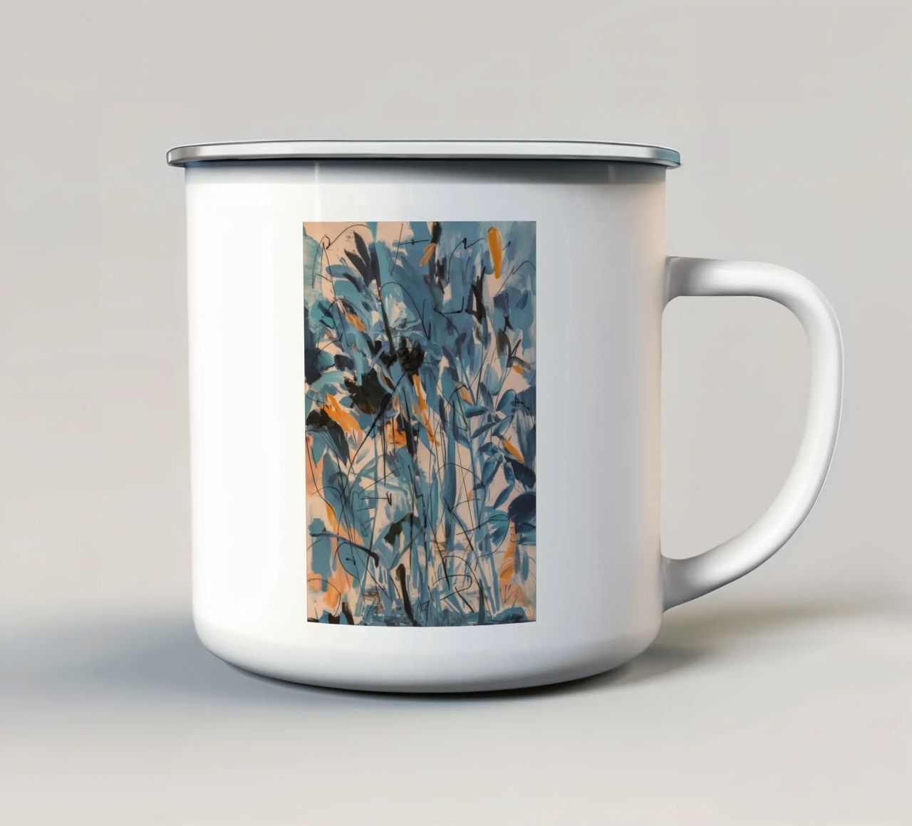 Tenero velo botanico tazza in smalto da Solestice Strokes