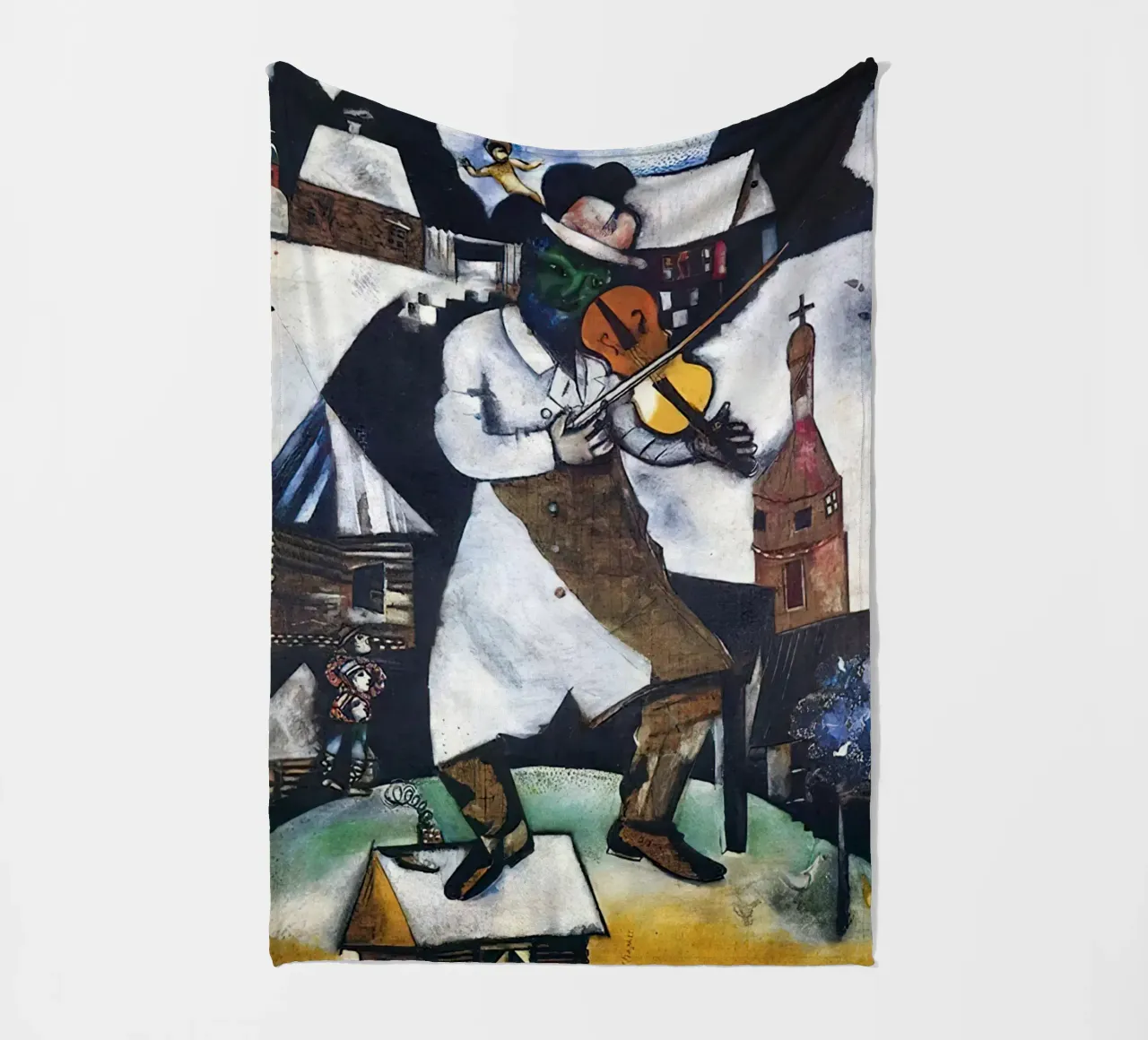 Marc Chagall The Fiddler fleece blanket by Kunze Gallery