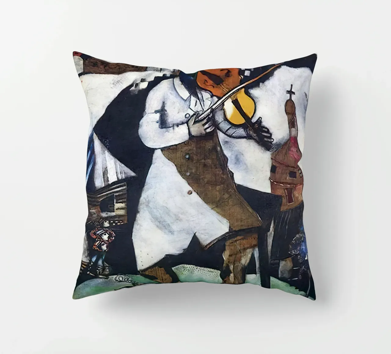 Marc Chagall The Fiddler decorative cushion by Kunze Gallery