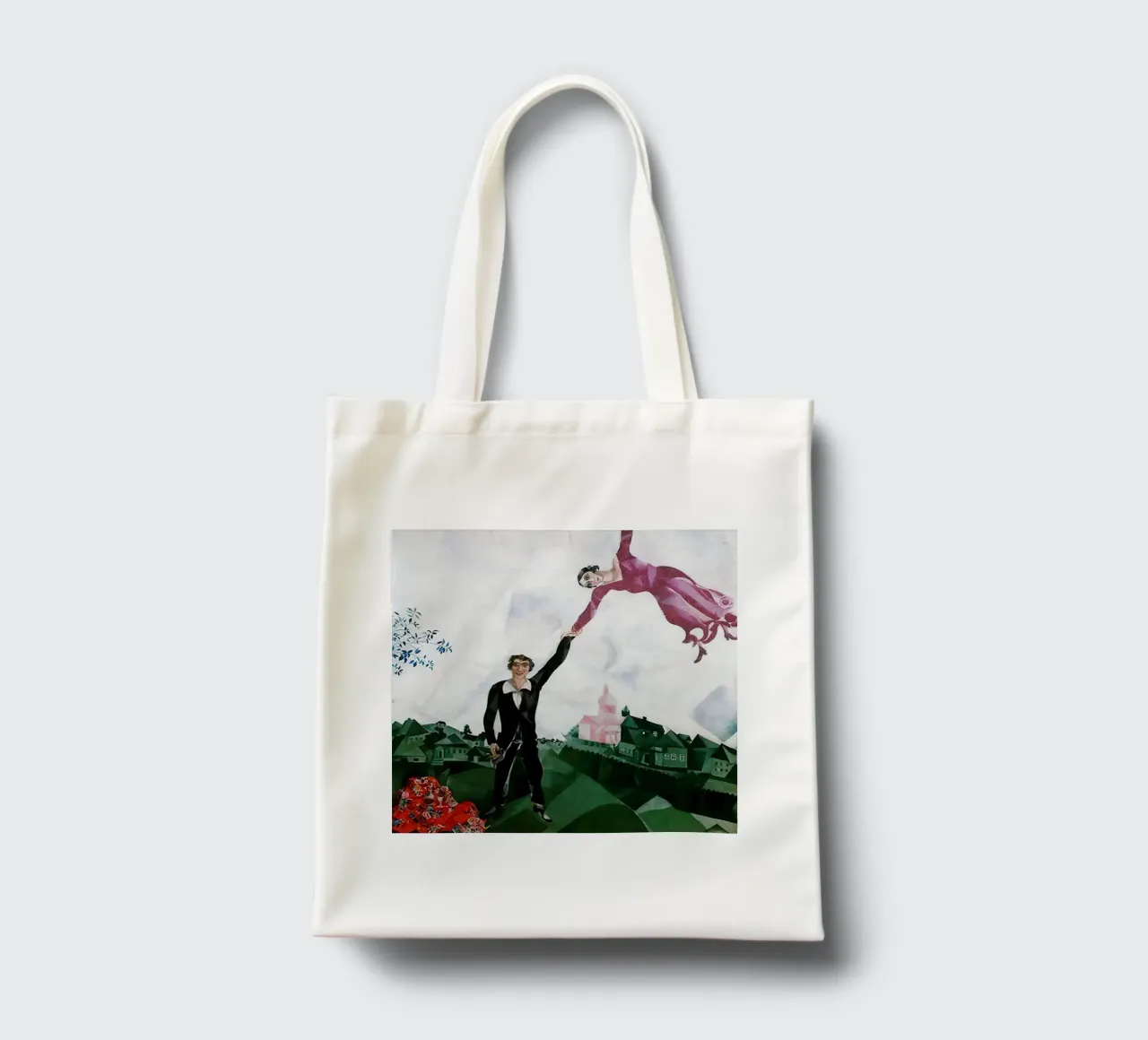 Marc Chagall La passeggiata borsa in juta da Kunze Gallery