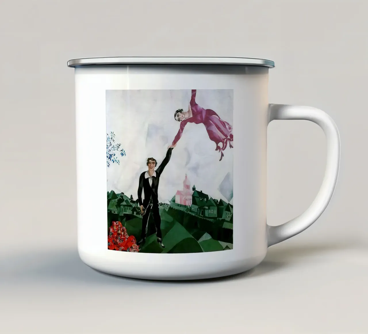 Marc Chagall El paseo marítimo taza de esmalte de Kunze Gallery