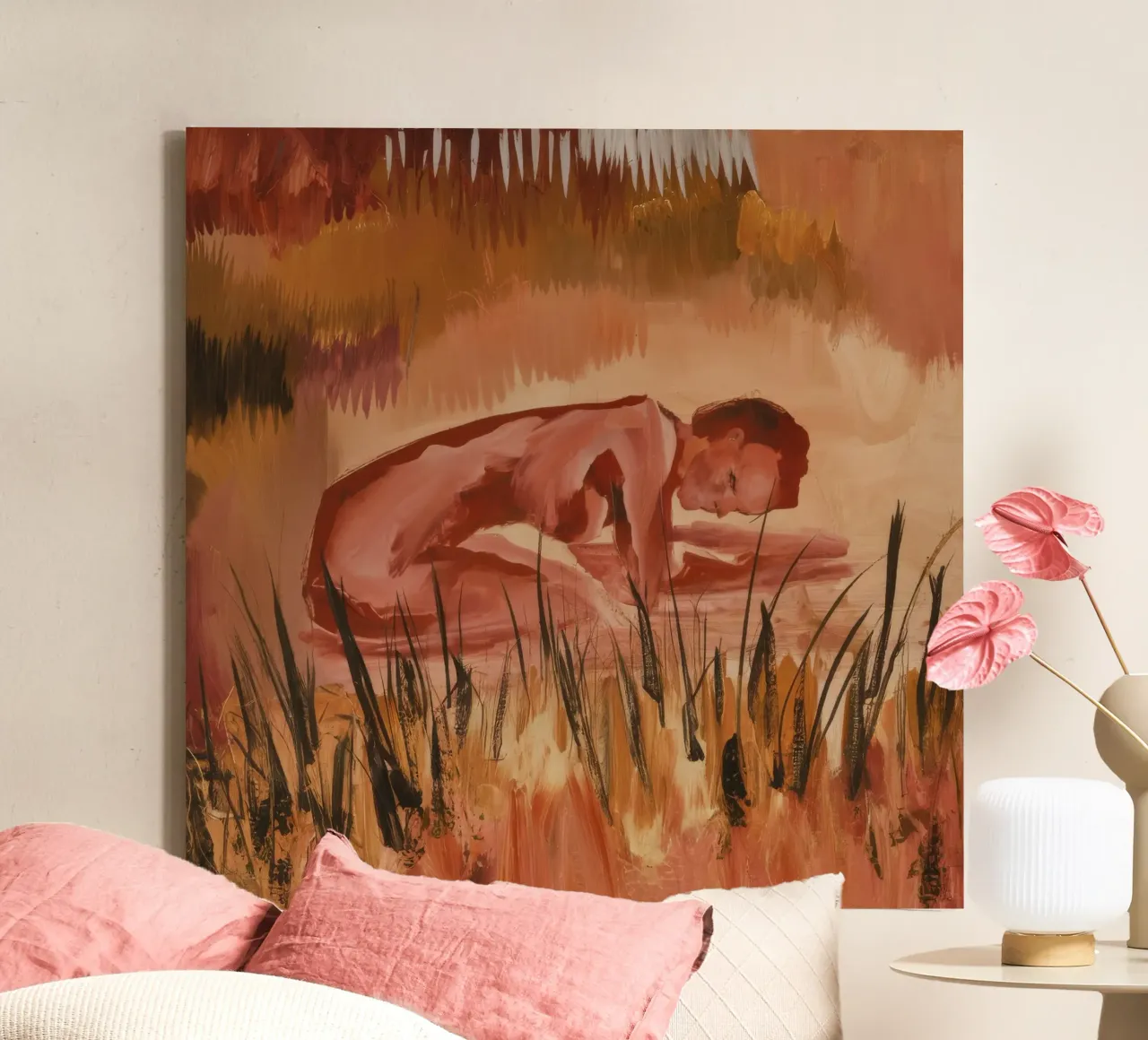 Aardgebonden schreeuw nog steeds canvas met Baklijst van Solestice Strokes