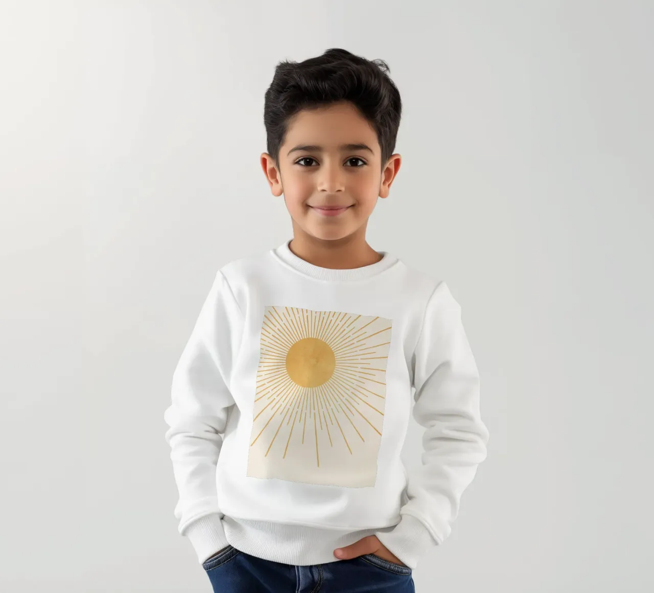 Boho Yellow Sun no. 8 felpa bambino da apoloprints