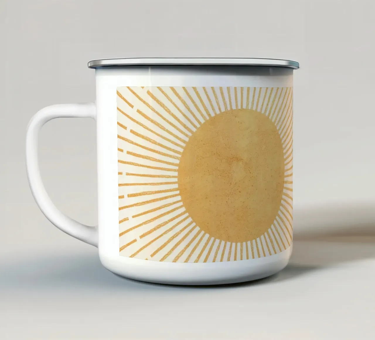 Boho Yellow Sun no. 8 tazza in smalto da apoloprints