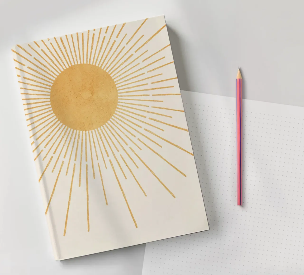 Boho Yellow Sun no. 8 notebook by apoloprints