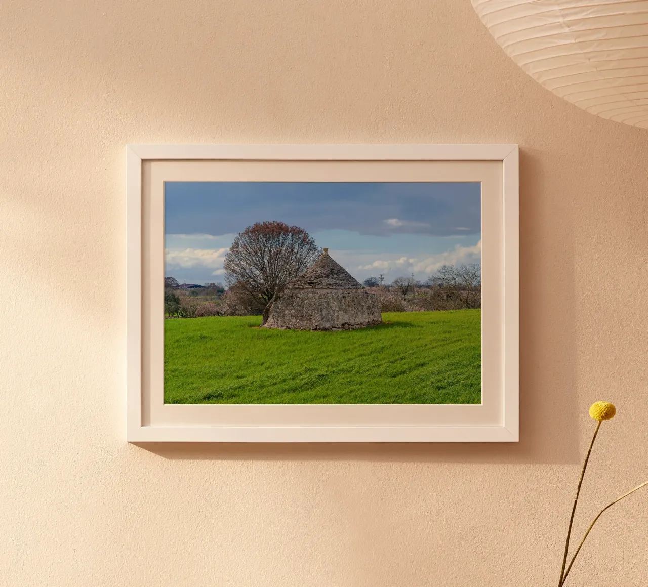 Timeless Apulian Countryside: Ancient Stone Dwelling poster with wooden frame by peuceta_BA