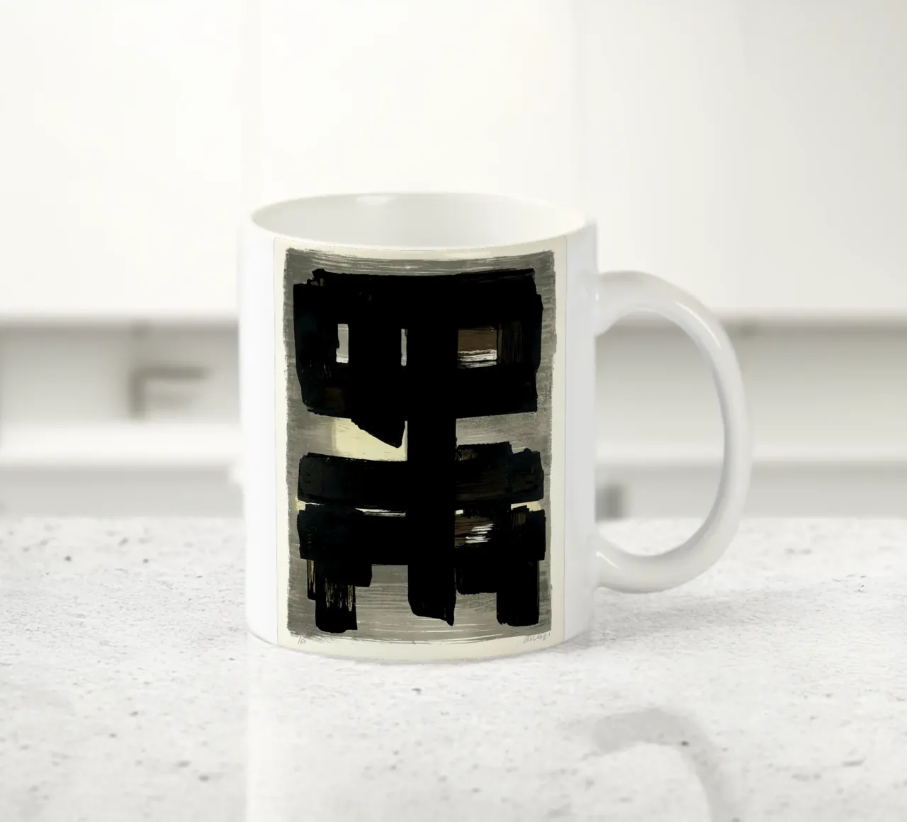 Pierre Soulages "Litografia n° 1" 1957 tazza in ceramica da Spencershop