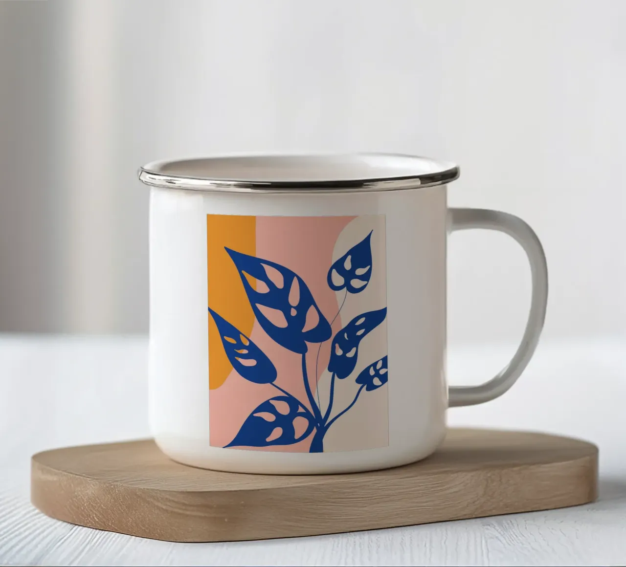 Blue leaves tazza in smalto da LisaArtes
