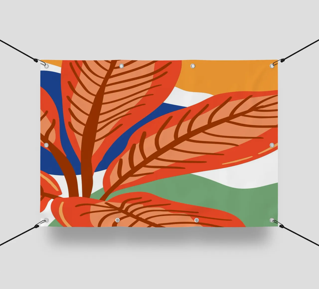 Abstract leaves telo in pvc da LisaArtes