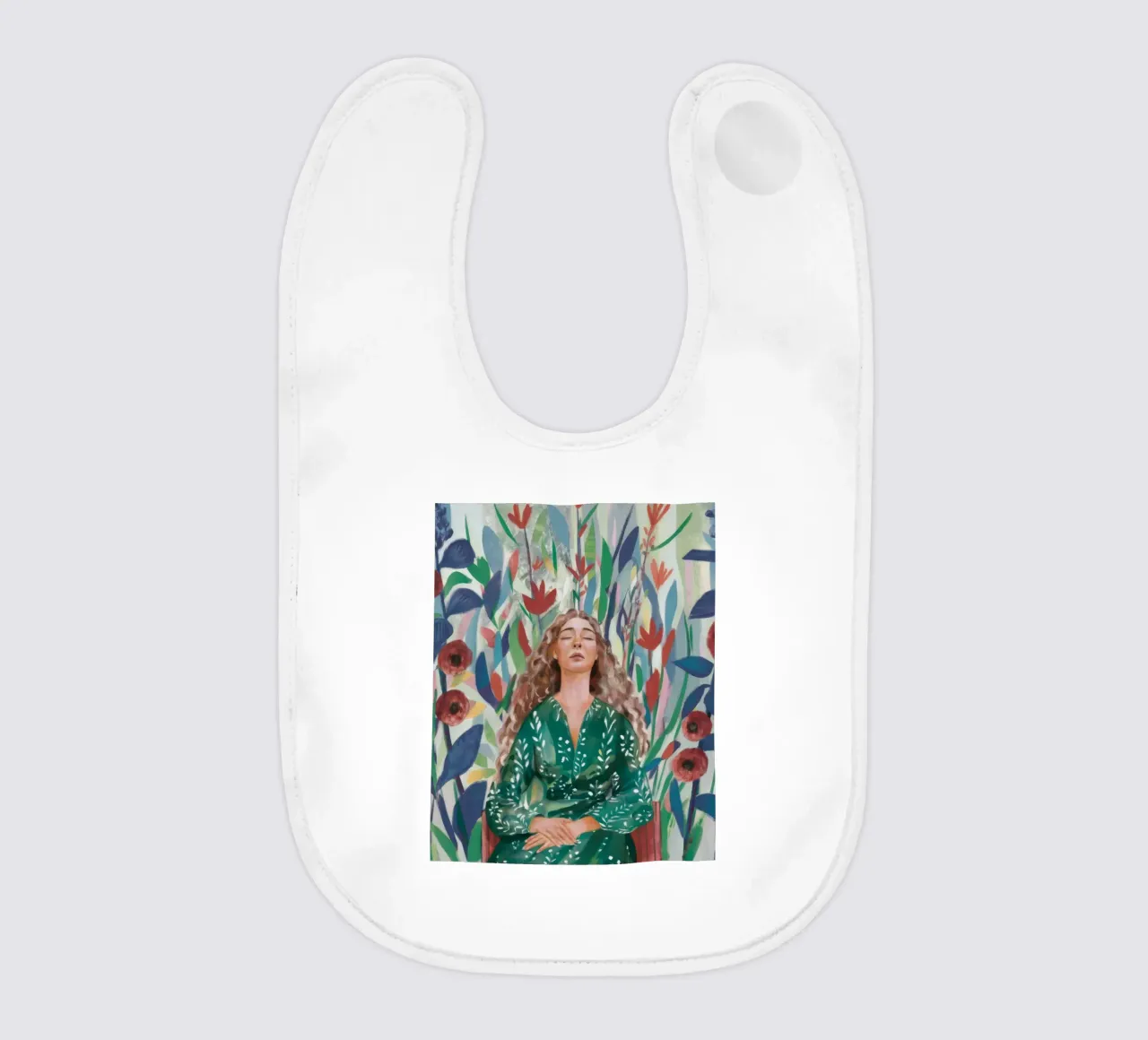 Floral Dreaming Still baby bib by Solestice Strokes