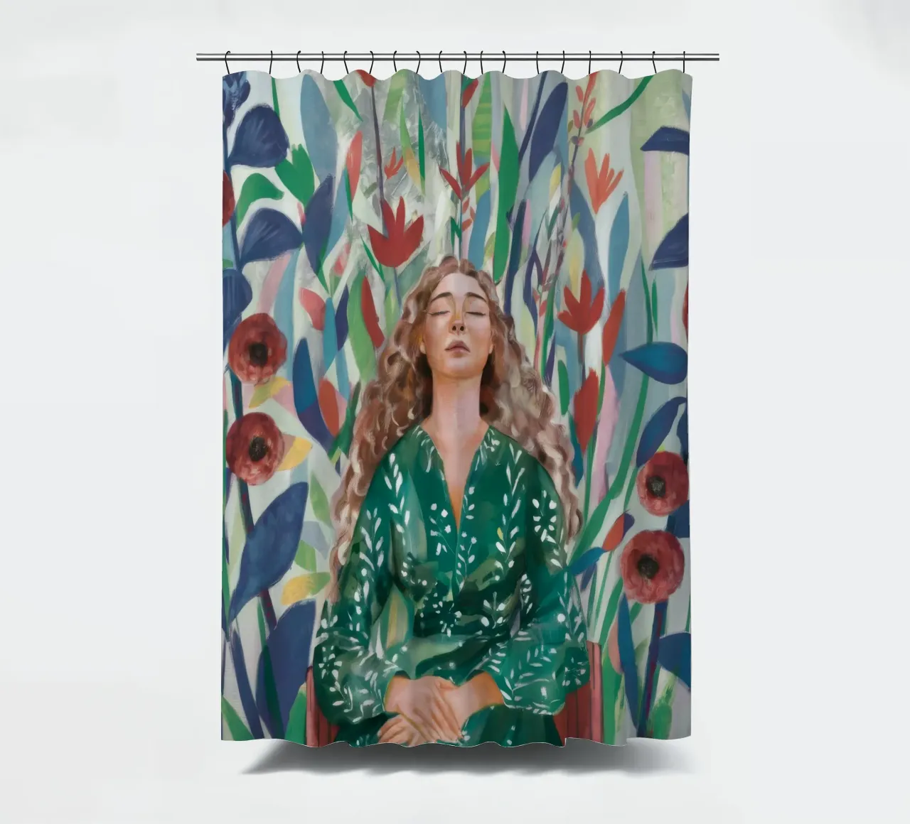 Floral Dreaming Still shower curtain by Solestice Strokes