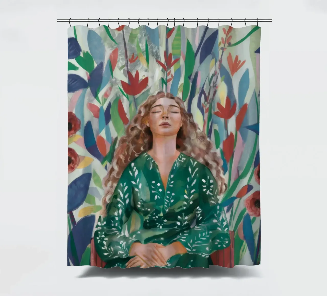Floral Dreaming Still shower curtain by Solestice Strokes