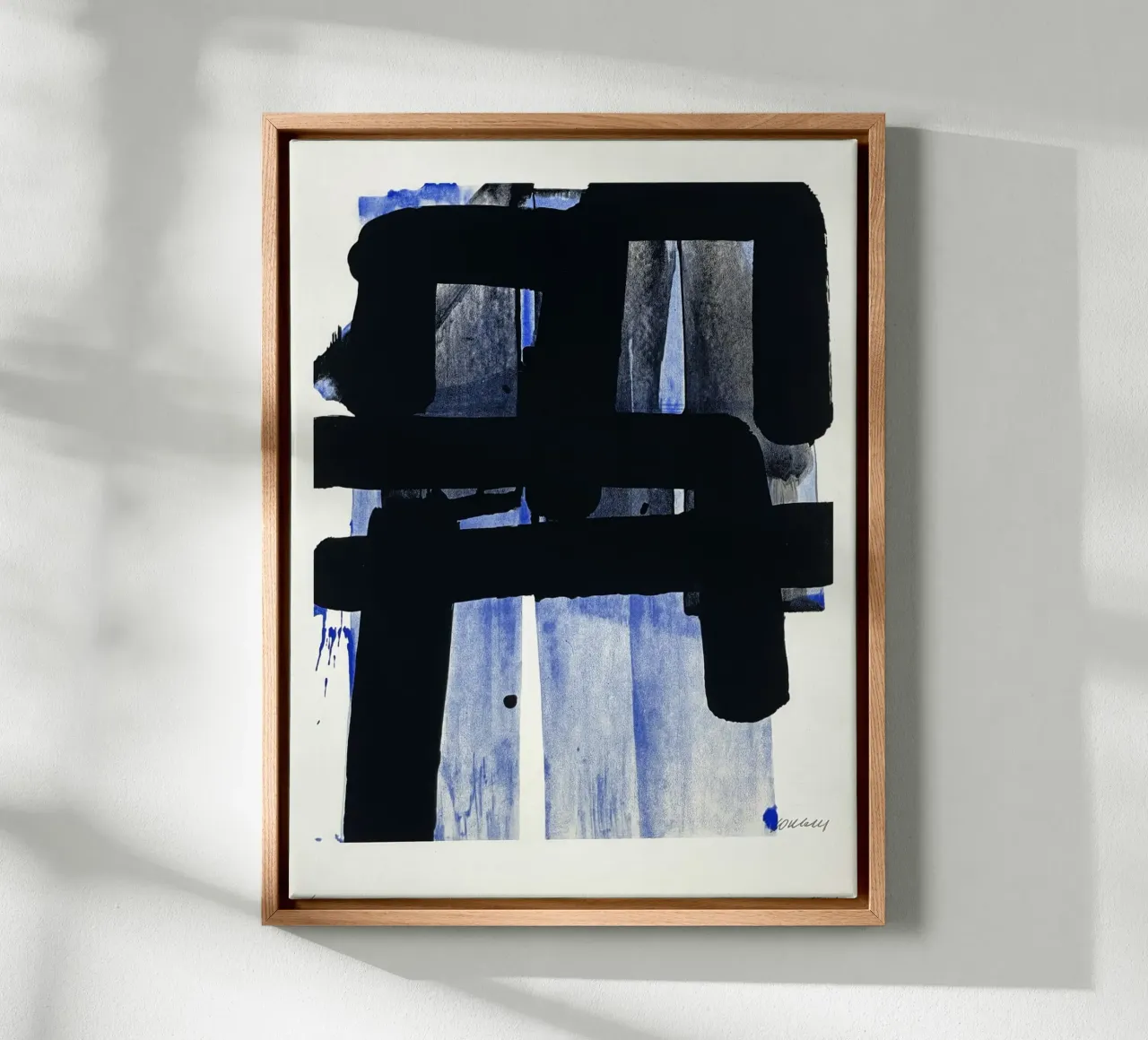 Pierre Soulages Zeefdruk nr. 2 canvas met Baklijst van Spencershop