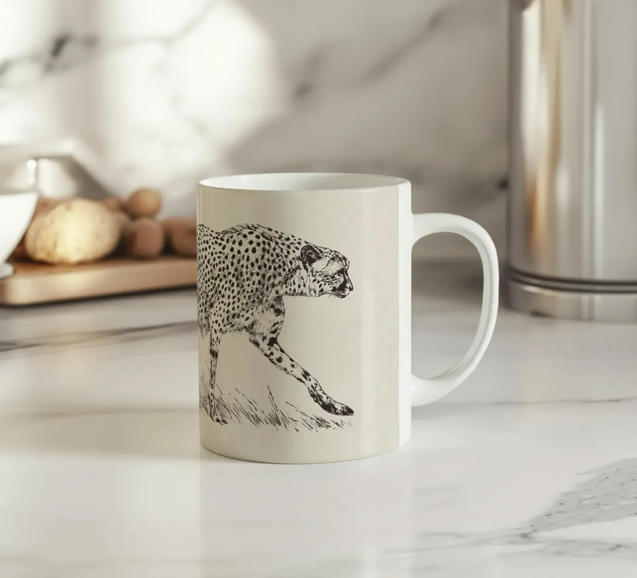 Cheetah Leopard Sketch tazza in ceramica da apoloprints