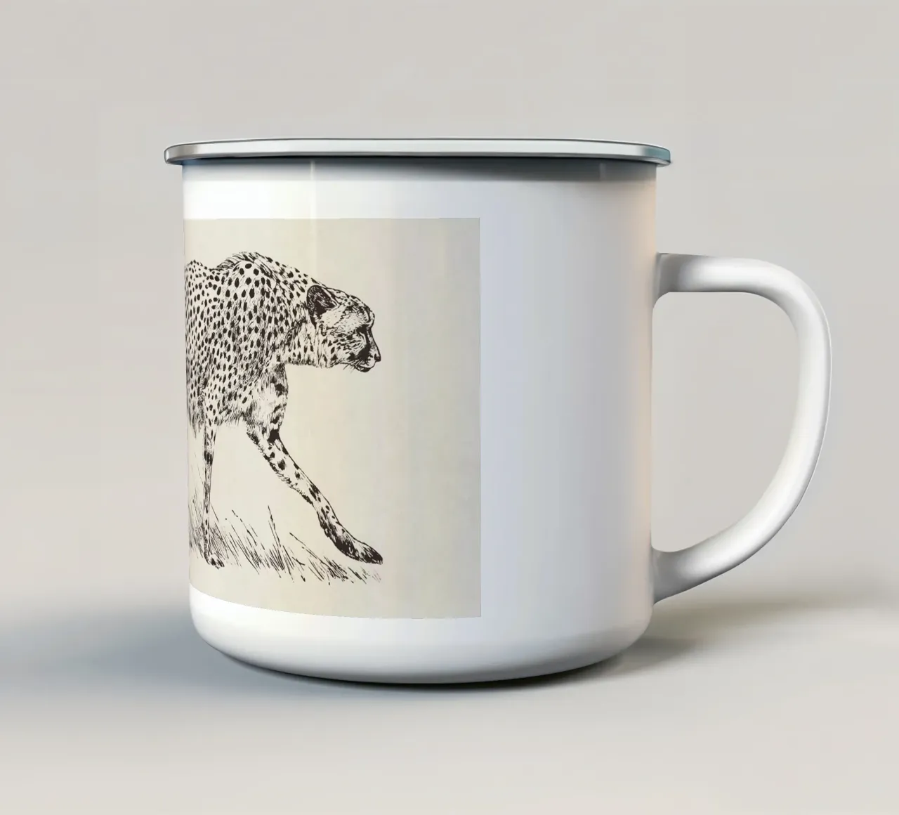 Cheetah Leopard Sketch tazza in smalto da apoloprints